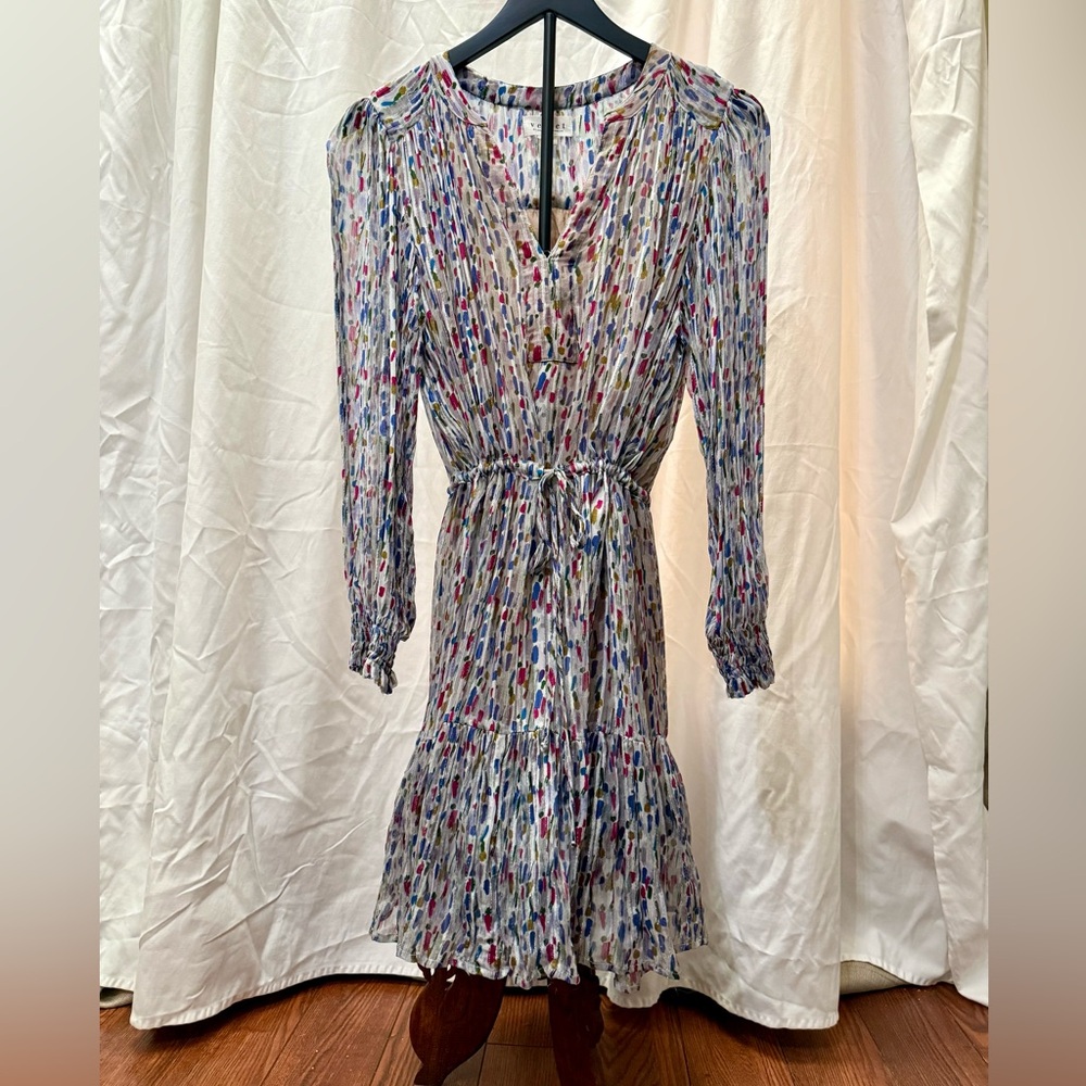 Velvet Multicolor Long Sleeve Dress